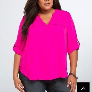 Torrid size 3 bright pink harper blouse